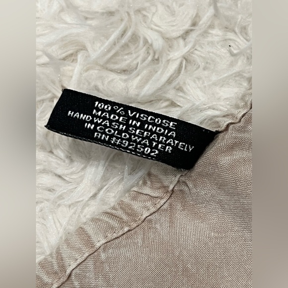 Vintage Y2K Sacred Threads Women’s Boho Tan Peasant Top One Size Asymmetrical - Picture 9 of 9